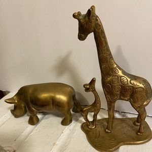 Gold, heavy waited safari animals, not real gold